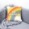 Joyful Happy Cushion Cover Premium Comfort Reversible Pillow Cove Two In One Design for Any Room  Car Interior