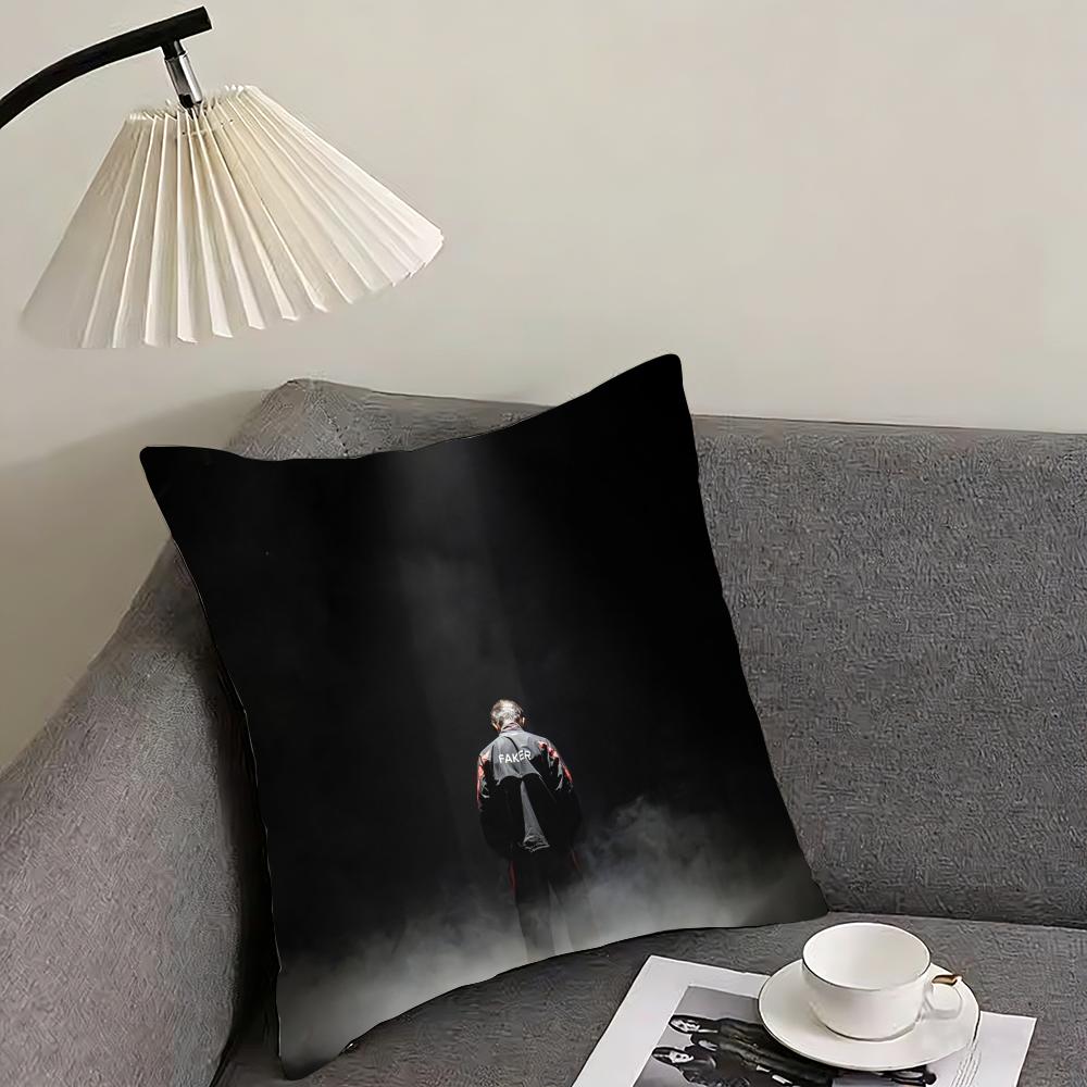 F-Faker LOLS SKT T1 2024 Five Champion Cushion Cover Reversible Plush Pillow Cover – For car, sofa, bedroom, perfect as a gift.