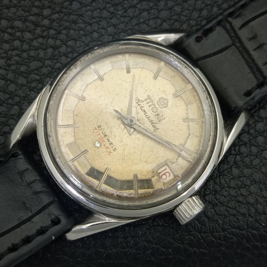 TITONI AIRMASTER TITOFLEX VINTAGE HAND-WINDING SWISS MENS WATCH a703249-1