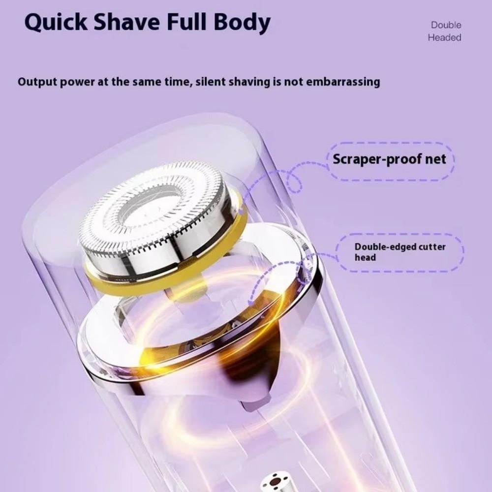 USB Rechargeable Electric Shaver Double Razor Head Women Hair Remover Bikini Trimmer  Legs Body