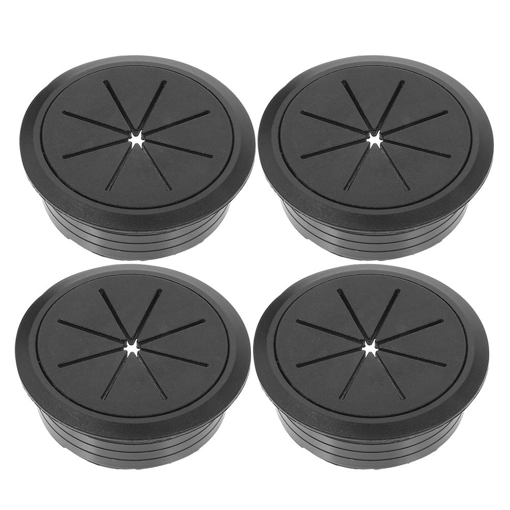 4Pcs Desktop Cable Hole Covers Round Desk Wire Grommets Plastic Cord Hole Plugs Wire Organizer for Office Computer Desk