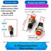 DS-316 10MM Red/Green Screw-in Non-locking Self-resetting Power Switch Button (2-Pack)