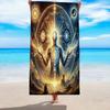 Telo da Spiaggia con Disegno di Energia Spirituale, Telo da Spiaggia Super Assorbente, Popolare per Capodanno, Comodo e Pratico