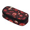 Pencil Bag Portable 300D Polyester Secure Zipper Closure with Main Compartment Mesh Pocket and Pen Slots for Classroom Use