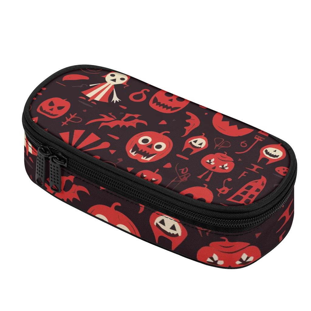 Pencil Bag Portable 300D Polyester Secure Zipper Closure with Main Compartment Mesh Pocket and Pen Slots for Classroom Use