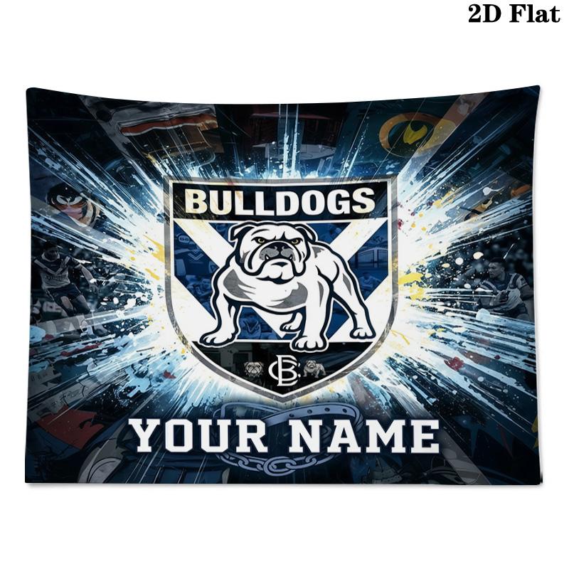 Custom Name Bulldogs Printed Tapestry – Wall Hanging for Bedrooms, Dorms, and Home Decor
