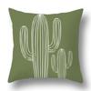 Nordic Abstract Green Geometric Pillowcase Flower Print Home Petal Velvet Pillow Cushion Cover