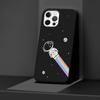 Cartoon Cute Astronaut Case for Apple iPhone 14 11 13 12 Pro Max XR 7 8 + SE 2020 XS 6 6s Plus 5 5s Black Silicone Phone Cover
