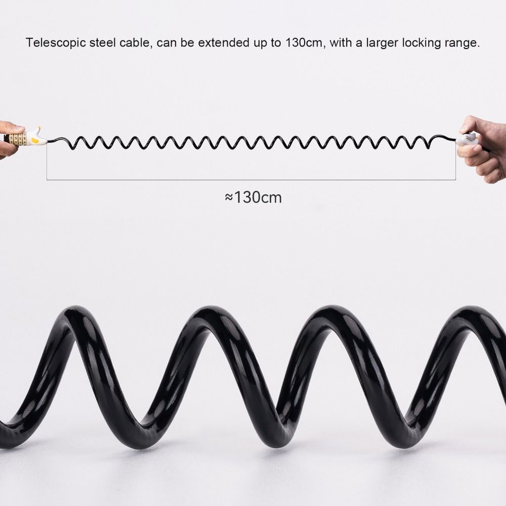 Anti Theft Cycling Lock Telescopic Steel Cable Bike Security Lock Helmet Protection