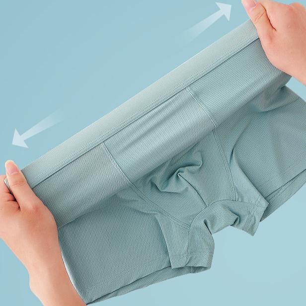 5pcs Men's Underwear Men's Summer Thin Mesh Ice Silk Flat Corner Shorts Four Corner Shorts Boxer Brief