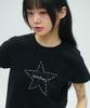 LALAFOX Lala Star Hotfix T-Shirt Short Sleeve T-Shirt Black Br2Ch029