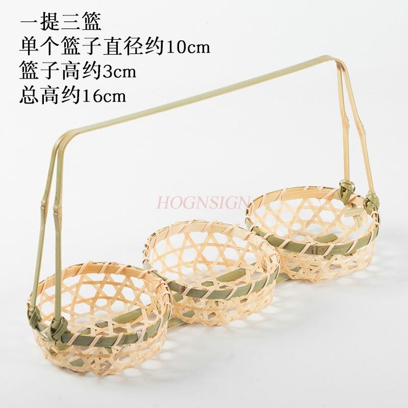 Handmade Bamboo Woven Products Bamboo Screen Bamboo Basket Storage Basket Fruit Dish Dim Sum Tray Farm Woven Round Dustpan