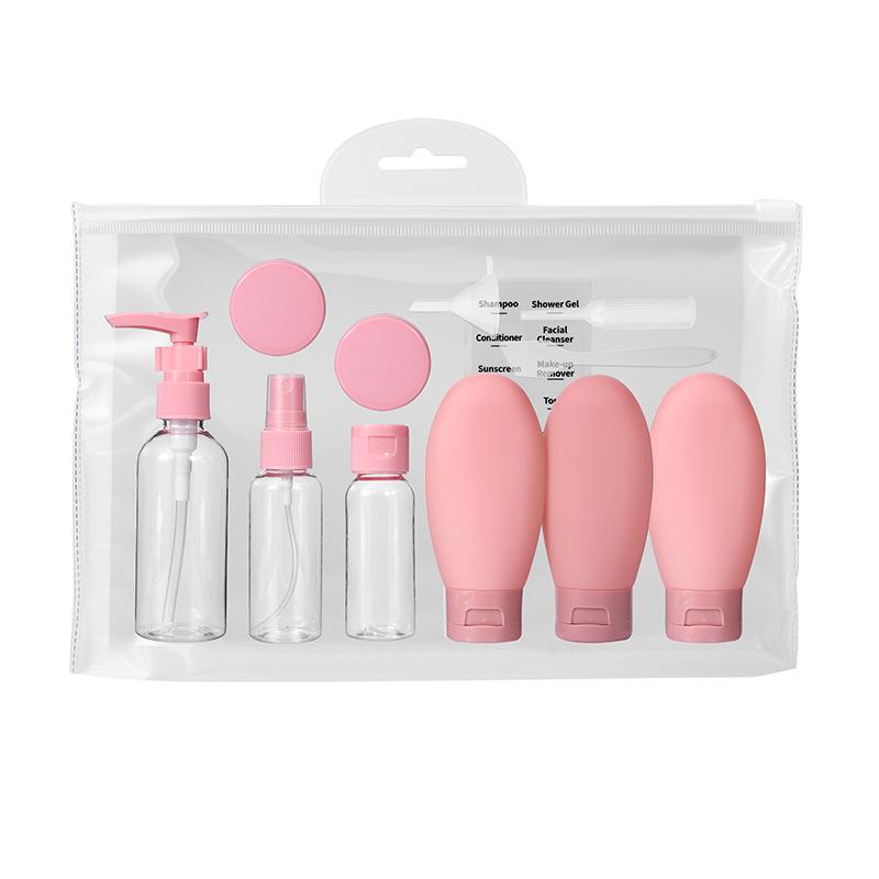 [Travel Bottle Set] 11pcs Travel Refillable Bottle Set - Portable Plastic Shampoo and Shower Gel Empty Containers Tool