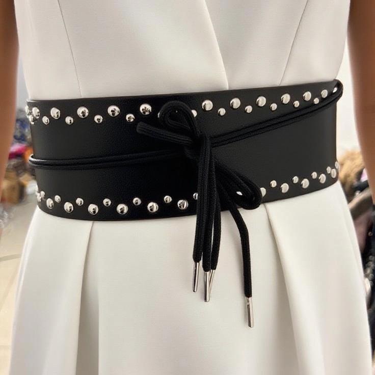 New Rivet Wide Binding Waist Belt Shein WISH Belt