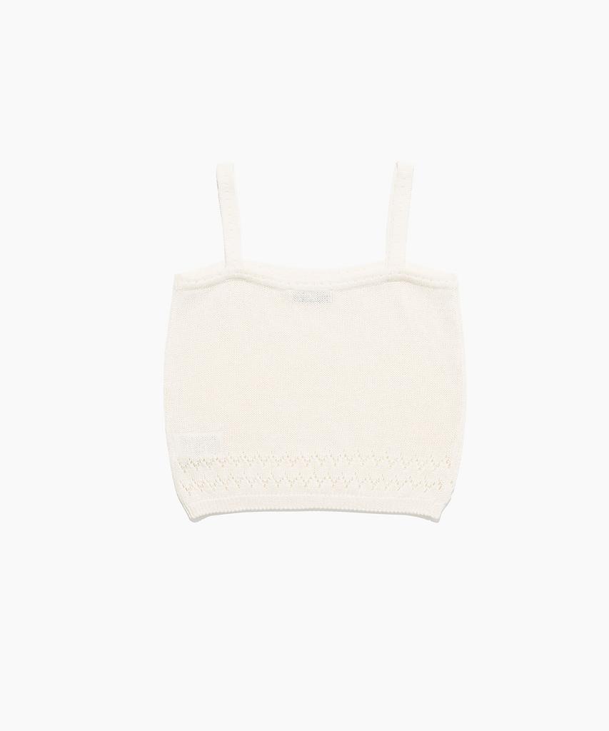 Tudument Punching Sleeveless Knit Top Ivory