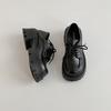 Retro black lace-up versatile platform small leather shoes women's 2025 new spring and autumn skirt French single shoes loafers