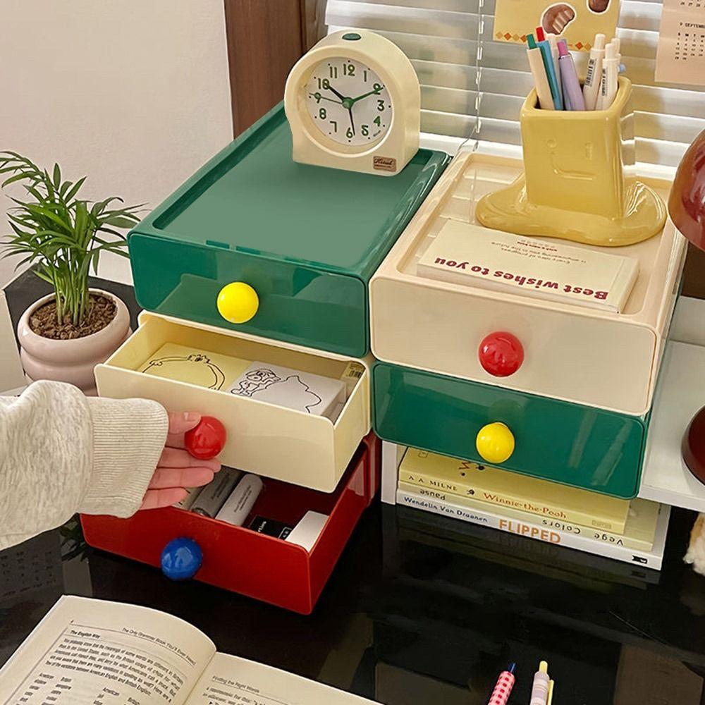 Large Capacity Desk Organizer Box Stackable Desktop Storage Boxes Drawer  Home Office