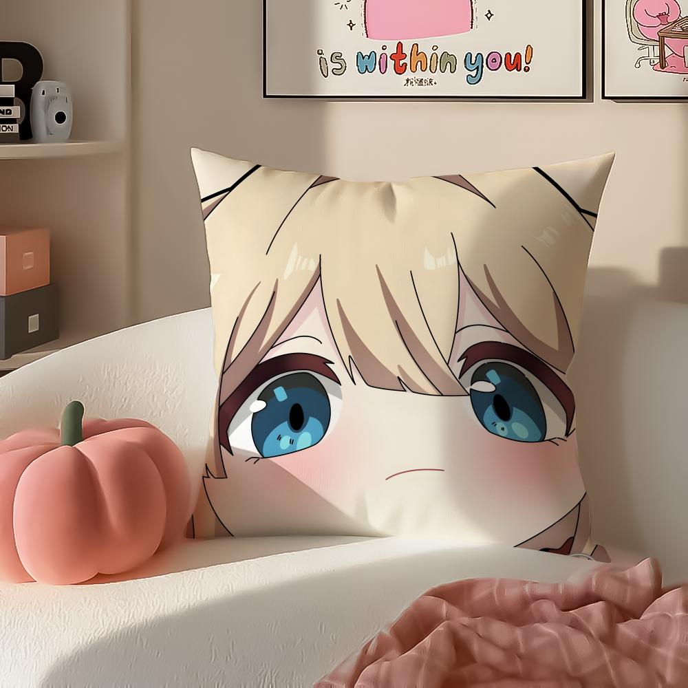 Anime poignant Violet EEvergarden Cushion Cover Pillowcase Short Plush Invisible zipper Room Sofa Cushion Cover
