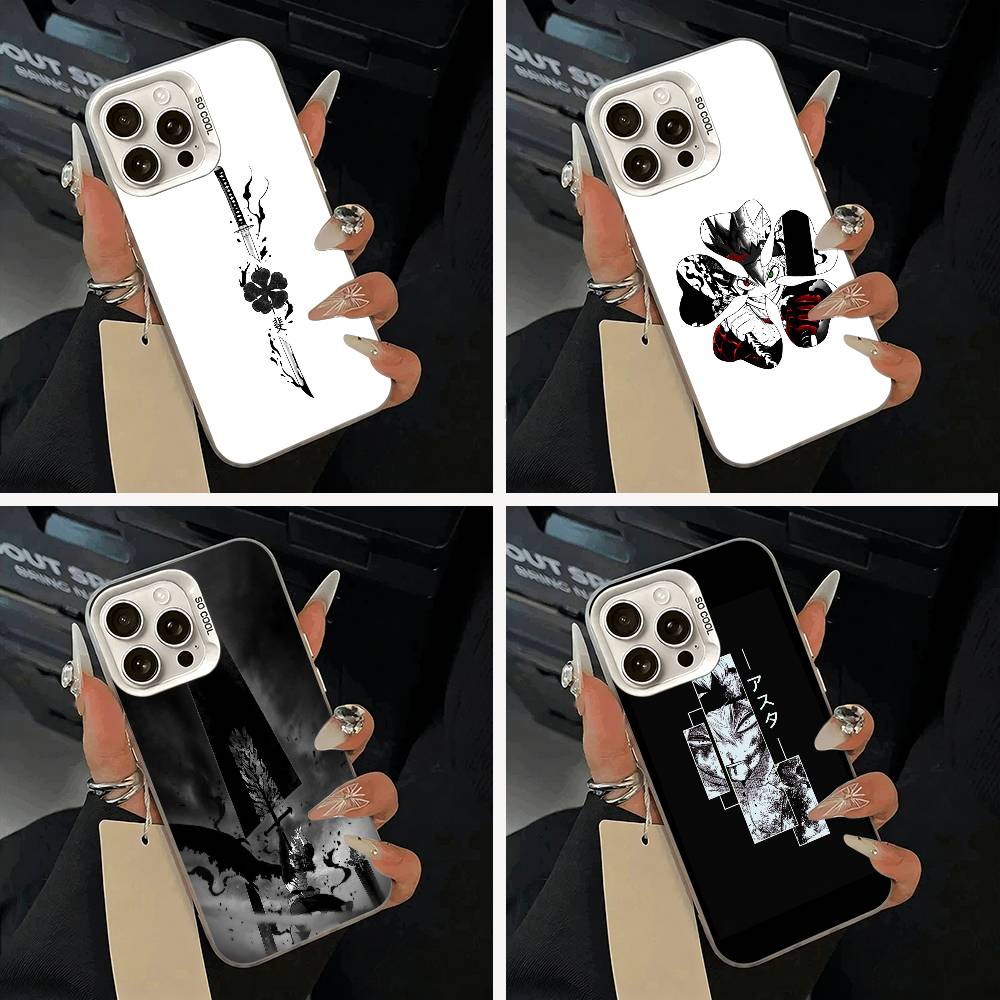 Black Clover Phone Case For IPhone 17 Air 16 15 14 13 12 11 Pro Max White Sliver Hard Cover