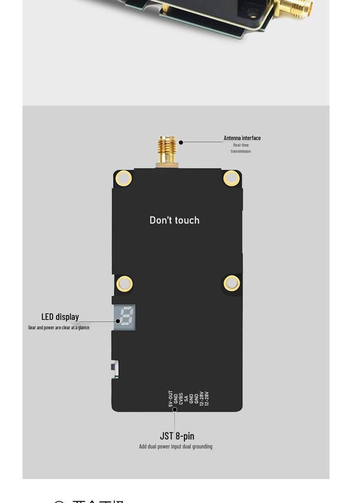 2.4GHz 10W High-Power Video Transmitter, 16CH FPV Analog Module for Racing Drones