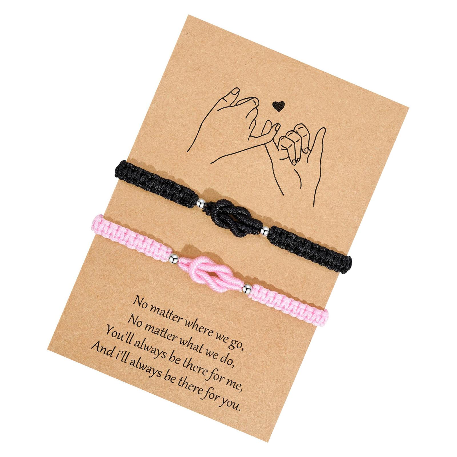 

Stylish Red And Black Knotted Cord Bracelet For Him And Her Adjustable Length Wristchain For Comfortable Wear