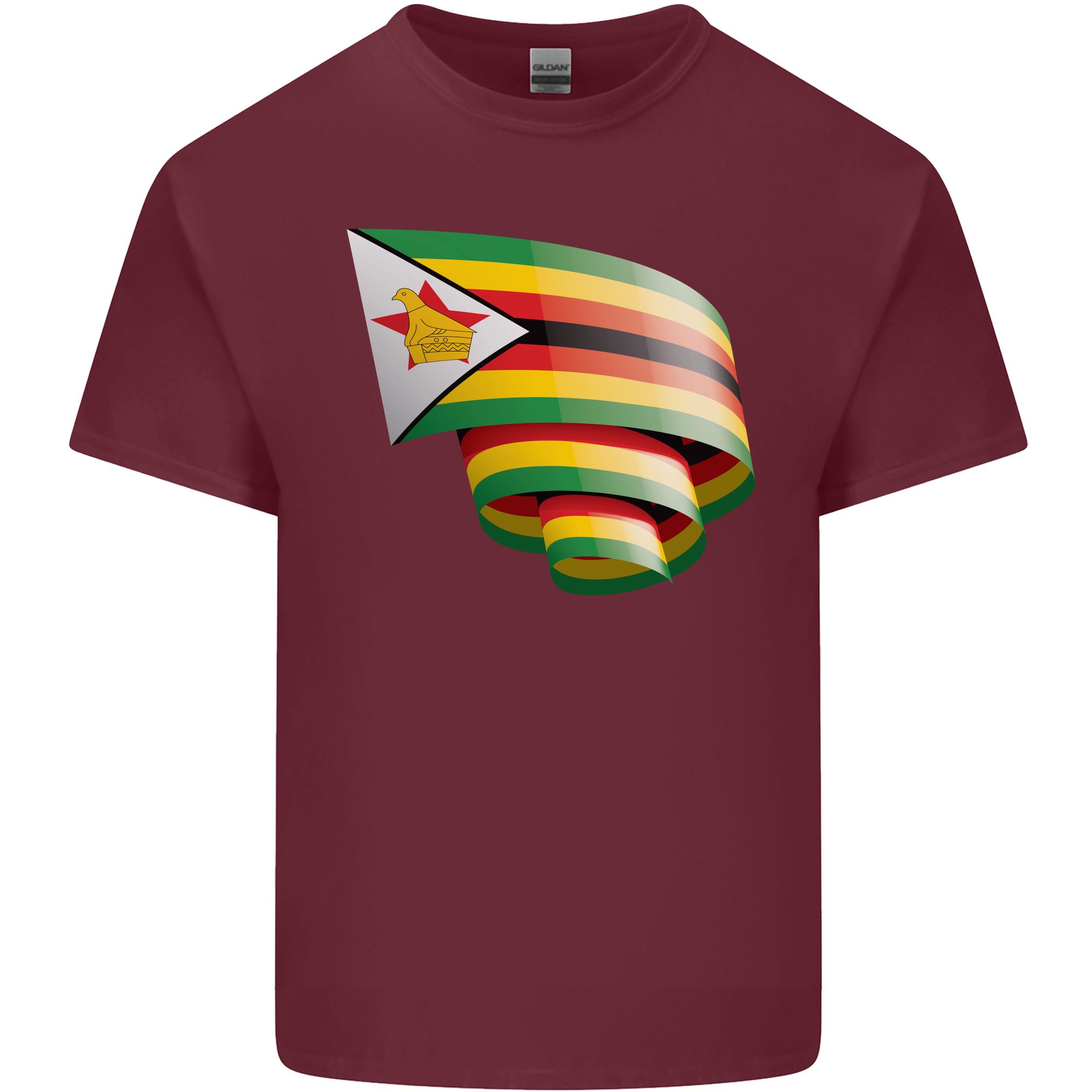Curled Zimbabwe Flag Zimbabwean Day Football Unisexs Light Cotton TShirt S