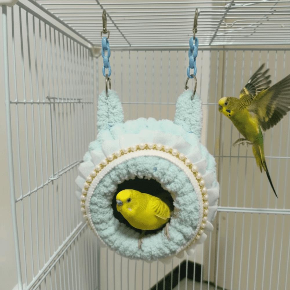 Thickened Parrot Nest Swing Warm Cozy Parrot Nest House Candy Color Breathable Bird Hanging Hammock Breeding Season