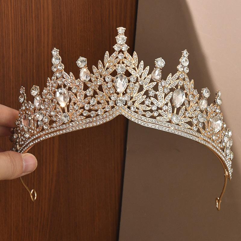 

DIEZI 5 Colors Elegant Luxury Rhinestone Crystal Tiara Women Girls Wedding Party Princess Bridal Bride Crown Hair Accessories золотий