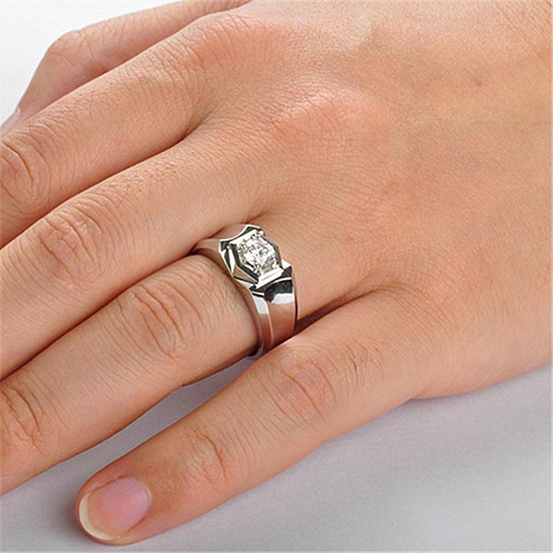 Prsten pánský stylový prsten 2 karátový elegantní pánský diamantový prsten osobnostní pohledný obchodní dominantní gentleman prsten
