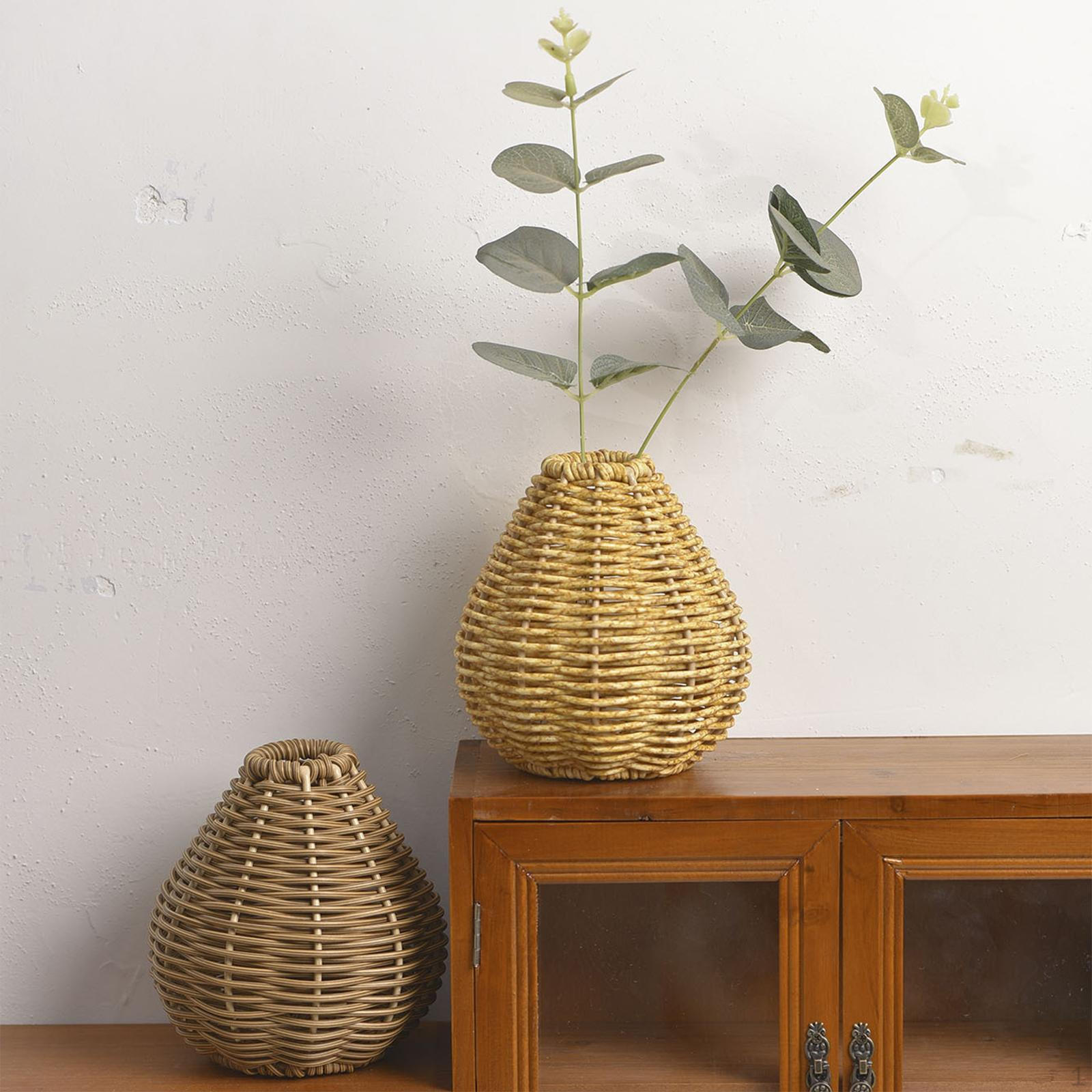 

Ваза для цветов из полипропилена высотой 5,1 дюйма, многоцелевое украшение для стола в деревенском стиле жёлтый