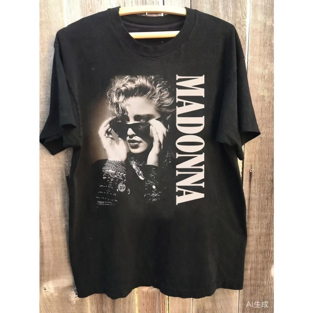 2026 New Madonna Shirt Madonna Graphic Tour Charcoal Cotton TShirt Unisex Summer New Men and Women M