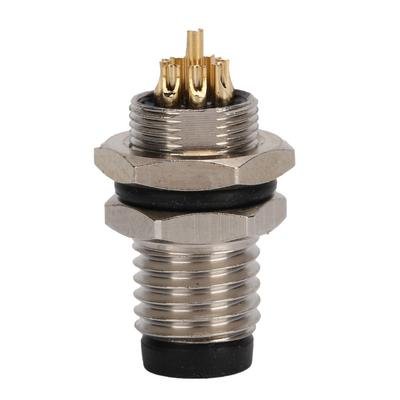 M8 Luftfahrt 8-poliger Stecker Wasserdichtes Messing vernickeltes Gehäuse für Buchse