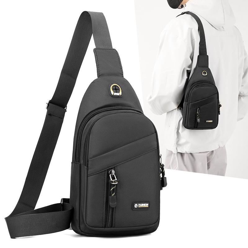 Men's Large-Capacity Waterproof Oxford Cloth Crossbody Bag: Trendy Korean-Style Multifunctional Shoulder Bag for Casual Sports