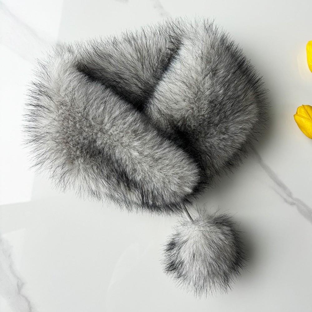 Thick Magnetic Fur Scarf Windproof Fluffy Collar Wrap Winter Pom Scarf Shopping Outfits