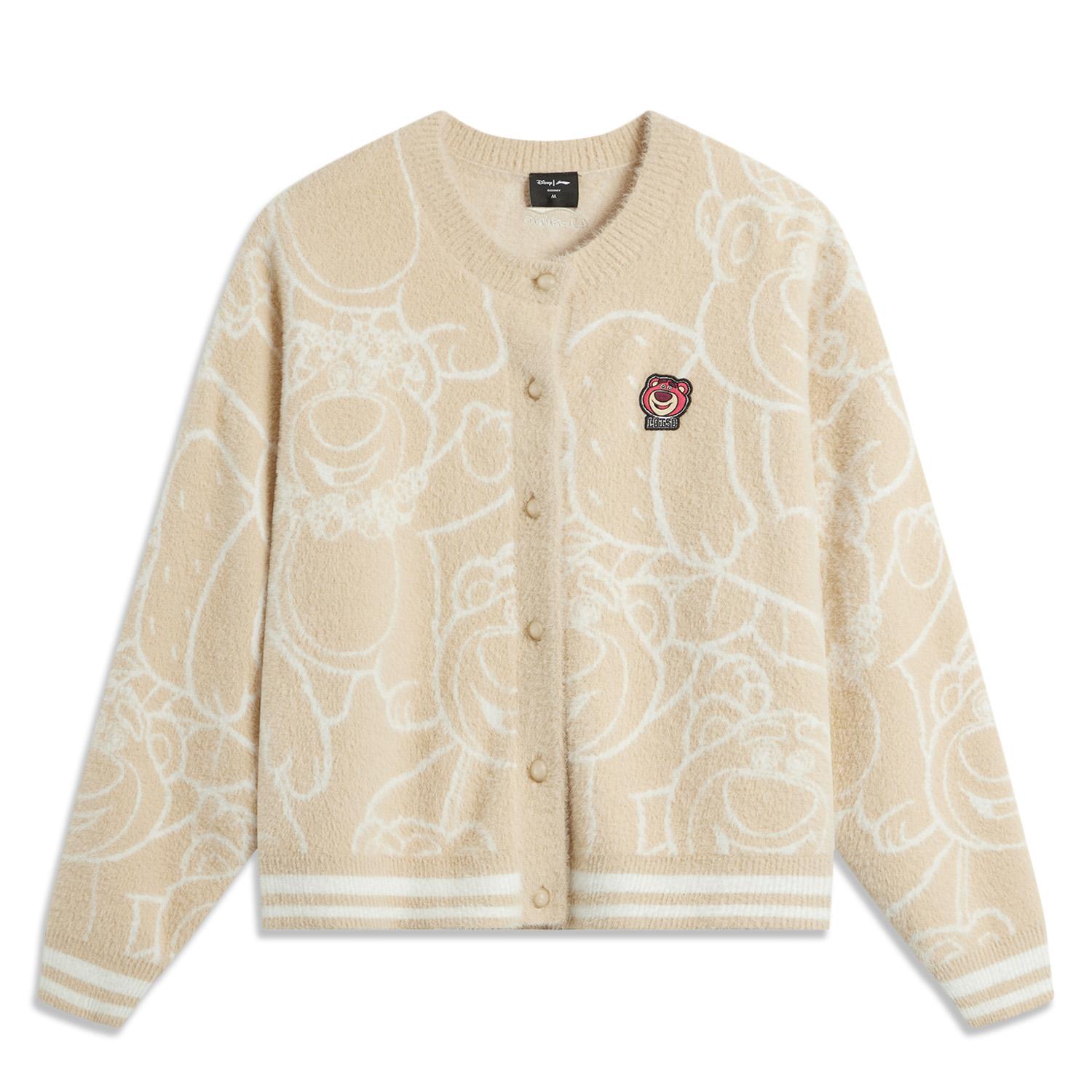 Li-Ning Women s 2024 Winter Strawberry Bear Co-branded Loose Knit Cardigan Yellow AMBU302-2 XL