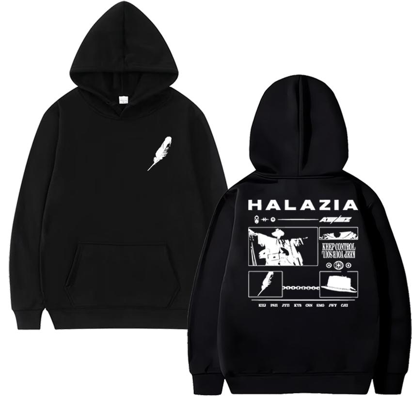 Hot Sale ATEEZ Halazia Double Sided Printed Hoodies Men Women Trend Y2k Casual Sweatshirt Unisex Fleece Long Sleeve Pullovers