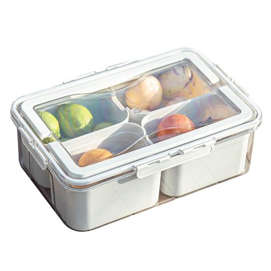 Food Storage Box Snack Box Container with Lid Large Capacity BPA Free Transparent Design Easy to Clean Divided Serving Tray