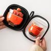 Persimmon Travel Kung Fu Tea Set Ruyi Kuaike Cup Single Portable Outdoor Ceramic Business Companion Gift