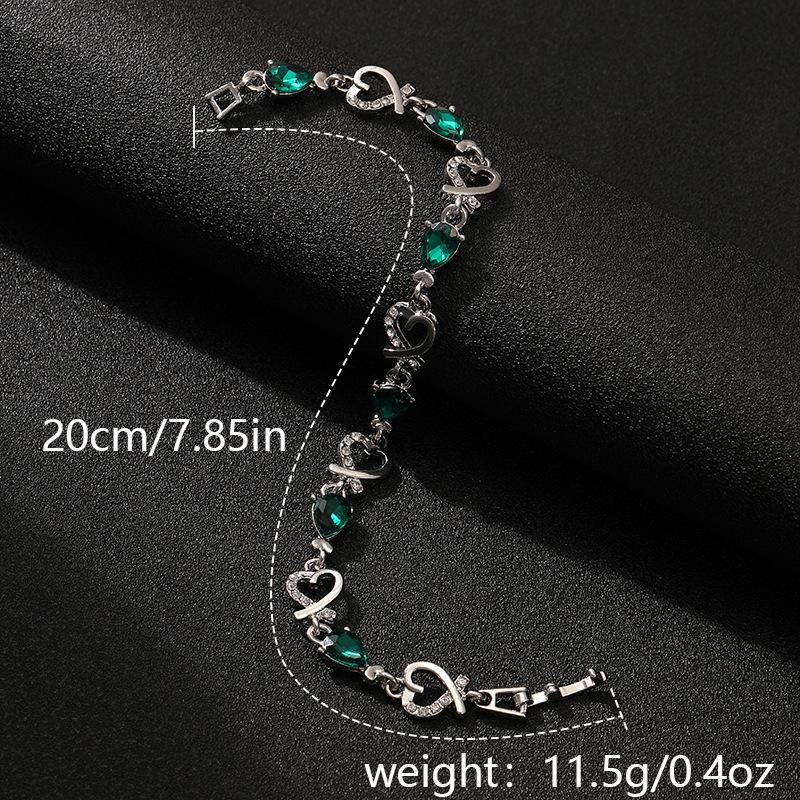 Love Fashion Hand Ornament Openwork Air Quality Flower Diamond Lady Bracelet Alloy Heart Bracelet Women