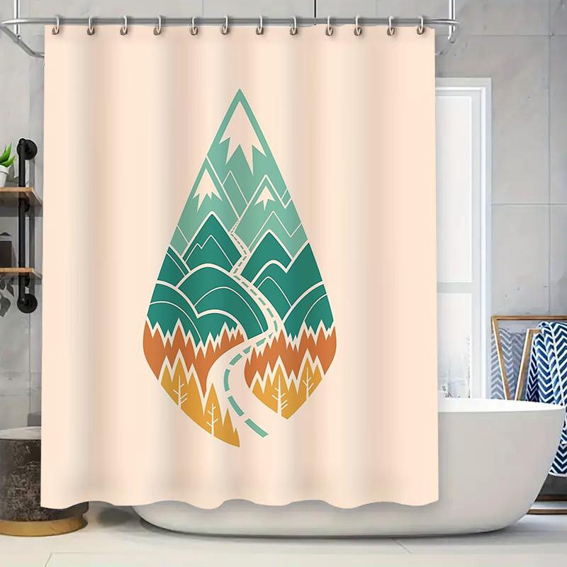 

Mountain Forest Landscape Shower Curtain Nature Trees Scenic Backdrop Waterproof Bathroom Decor Nature Lover Gift Home Textiles W60H190(CM)-1 Pcs