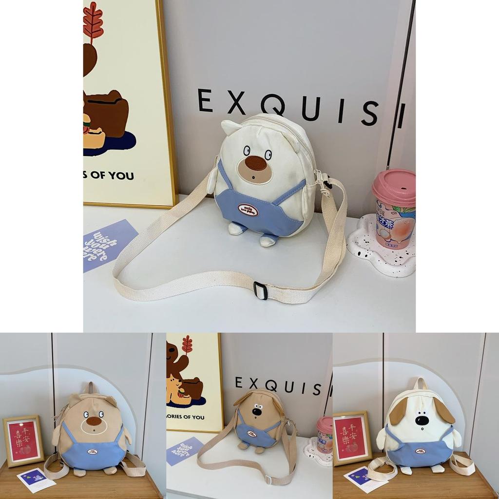 Cartoon Capybara Kids Crossbody Bag Lightweight Nylon Backpack For Kindergarten Daily Use