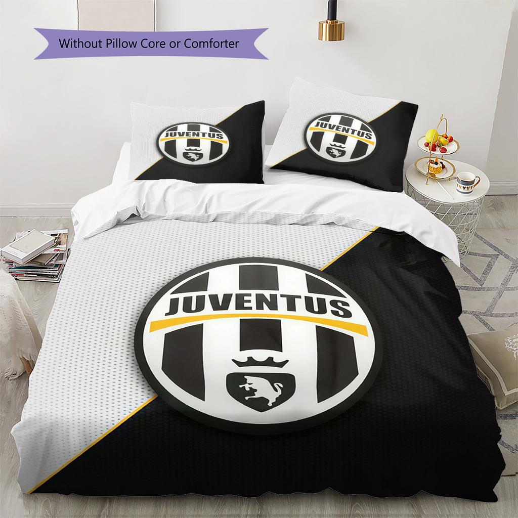 Set Copripiumino Trapuntato Juve Federa Federe Decorazione Casa Regalo di Compleanno (1 * copripiumino + 2 * federa, senza nucleo)