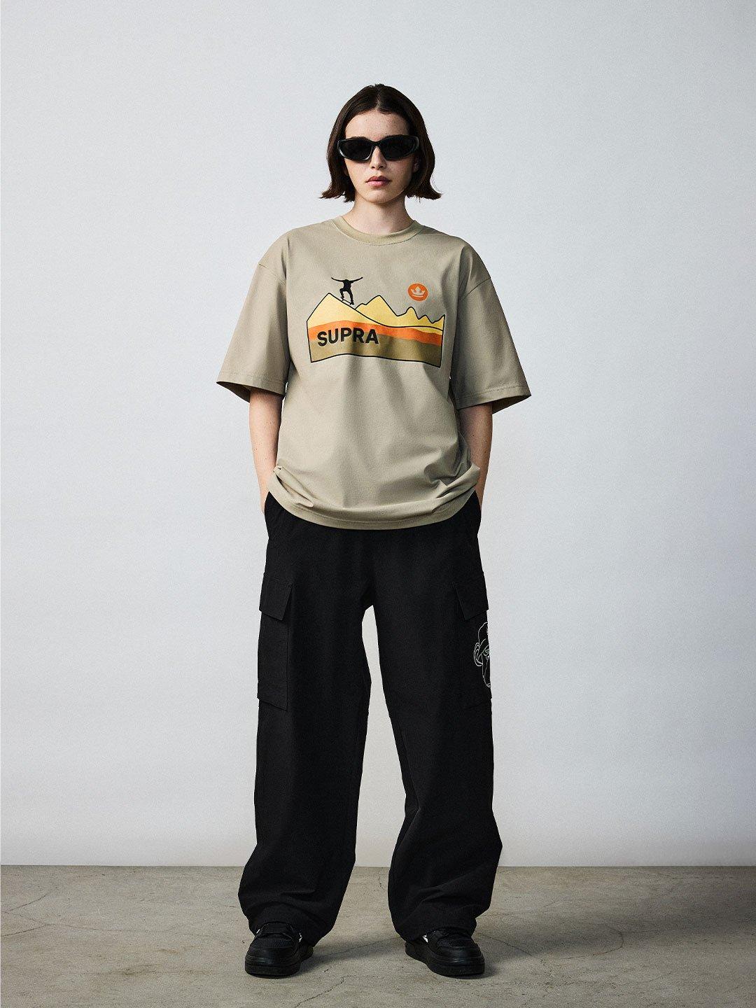Supra Outdoor Mountain Graphic T-Shirt (Beige) Bks/M