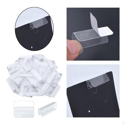 100x Earring Card Adapter Jewelry Display Clear Adhesive Lip for Necklace