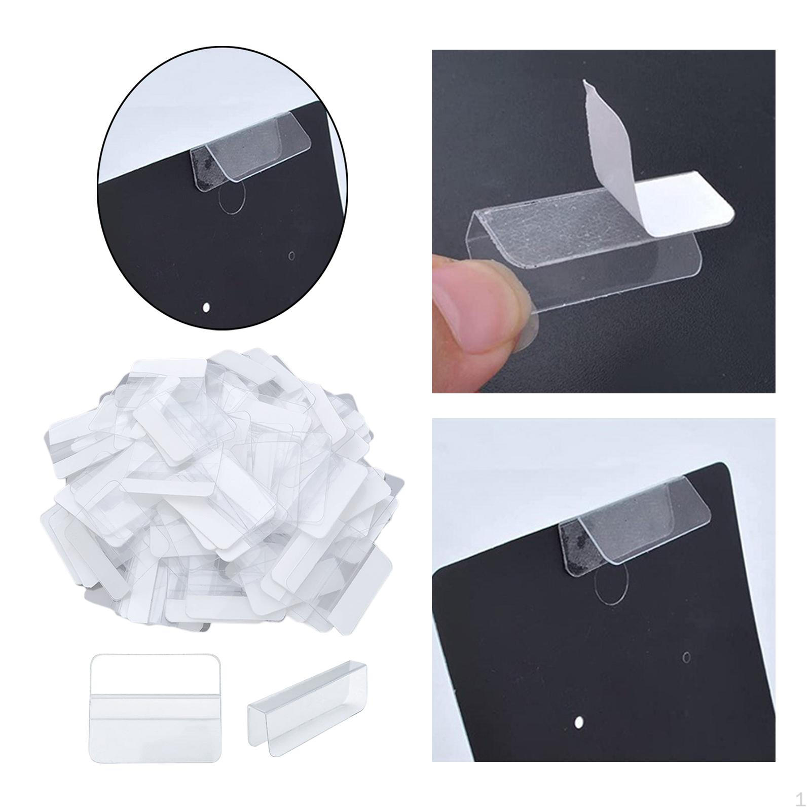 

100x Earring Card Adapter Jewelry Display Clear Adhesive Lip for Necklace