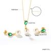 Love Heart Zircon Pearl Earrings Necklace Set Minimalist Light Luxury Jewelry for Women