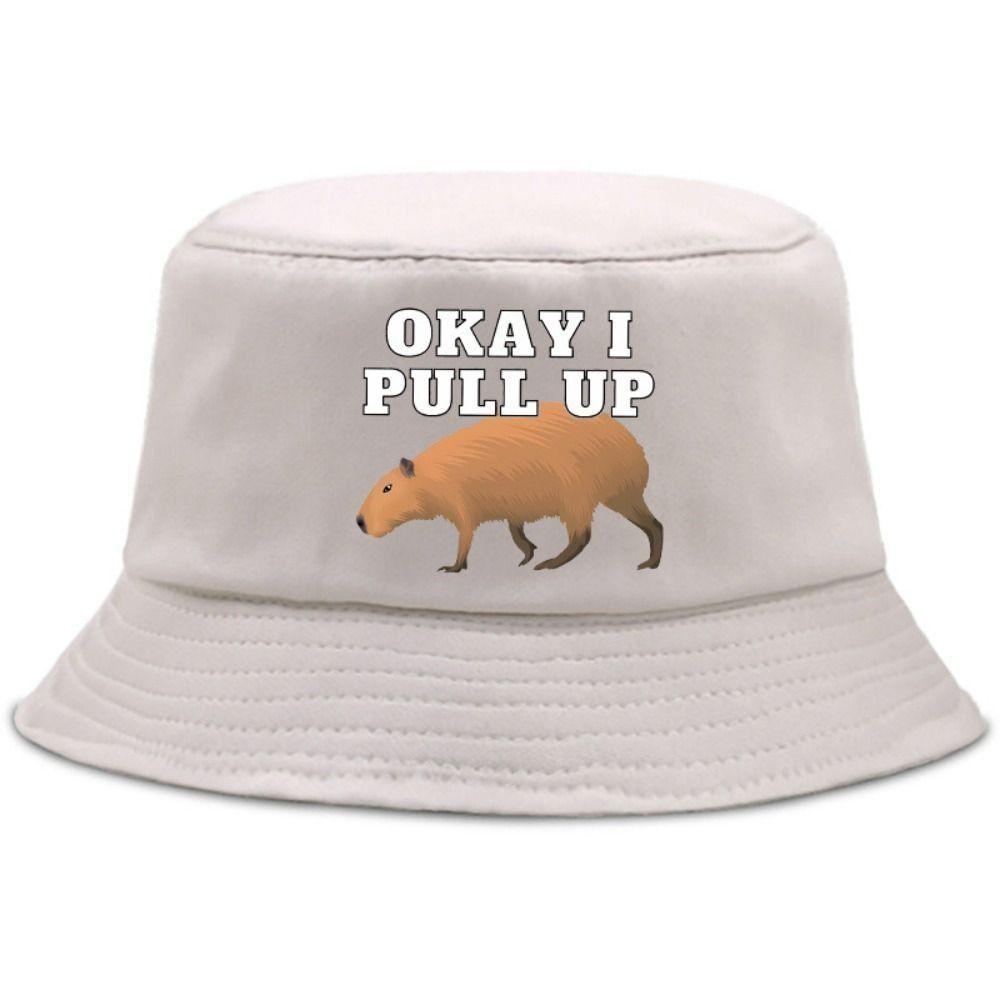 

Cartoon Animal Capybara Bucket Cap Water Porpoise Sun Hat Thin Bonnet Hat Fisherman Hat Beach