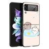 Süße Pfirsich Goma Katze Schwarze Handyhülle Für Samsung ZFlip7 ZFlip6 ZFlip5 ZFlip4 ZFlip3 5G Harte Schutzhülle Galaxy Z Flip 3 4 5 6 7