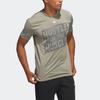 Adidas Hustle For The Muscle Aeroready Letter Pattern Print Quick-Dry Sports Fitness Crew Neck T-Shirt Men Tops Pebble-Silver-Gray H44745