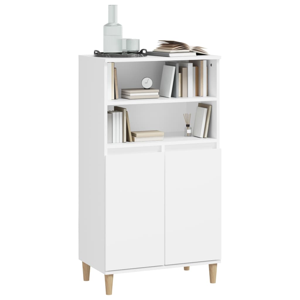 Highboard White 60x36x110 Cm Wood Based Panel